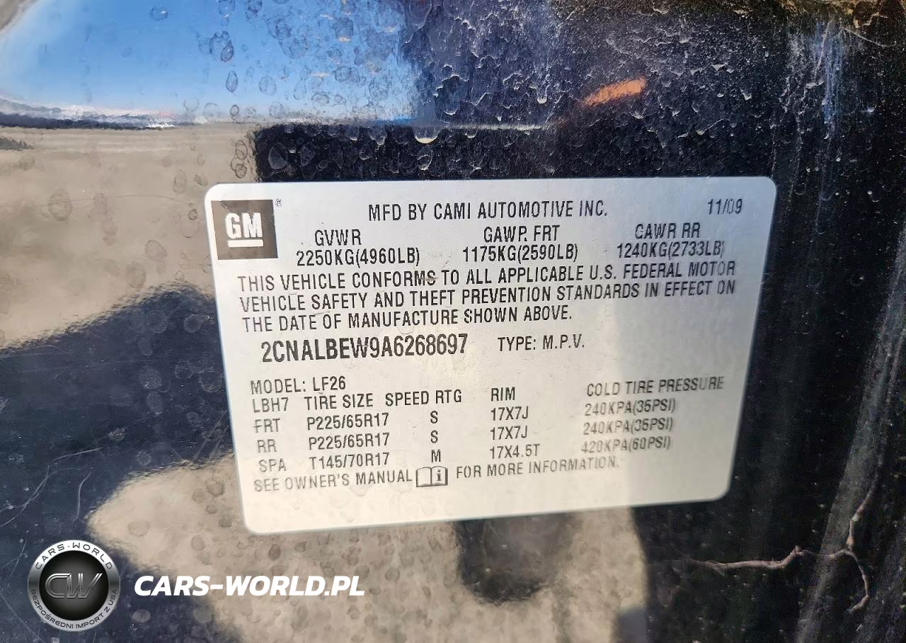 2010 Chevrolet Equinox Ls VIN:2CNALBEW9A6268697 - 13