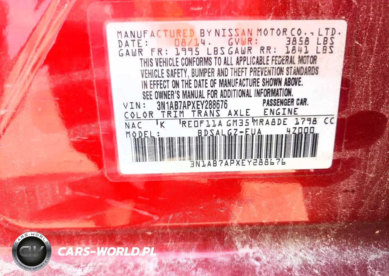 2014 Nissan Sentra Sl VIN:3N1AB7APXEY288676 - 12