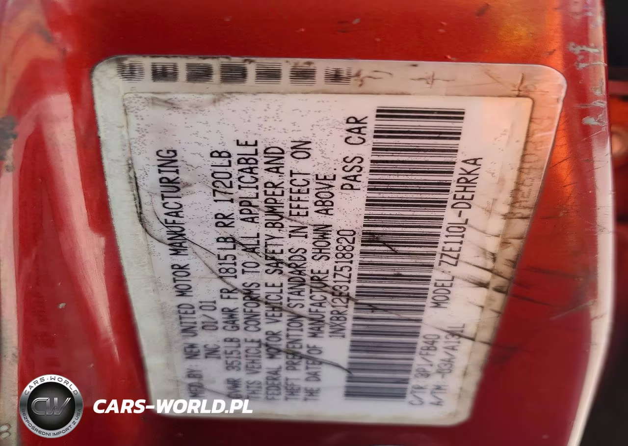 2001 Toyota Corolla Ce VIN:1NXBR12E31Z518820 - 13