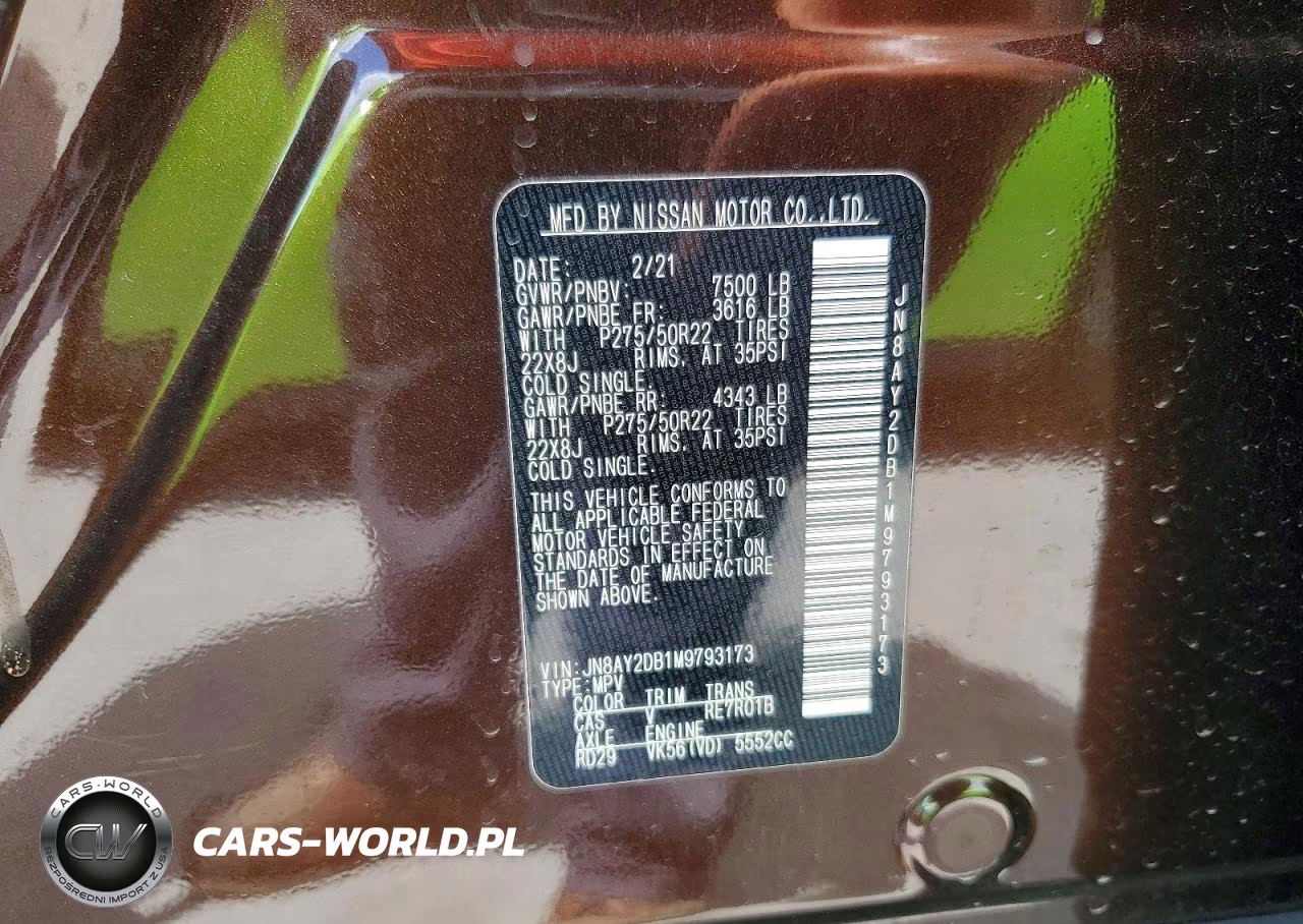 2021 Nissan Armada Platinum VIN:JN8AY2DB1M9793173 - 13