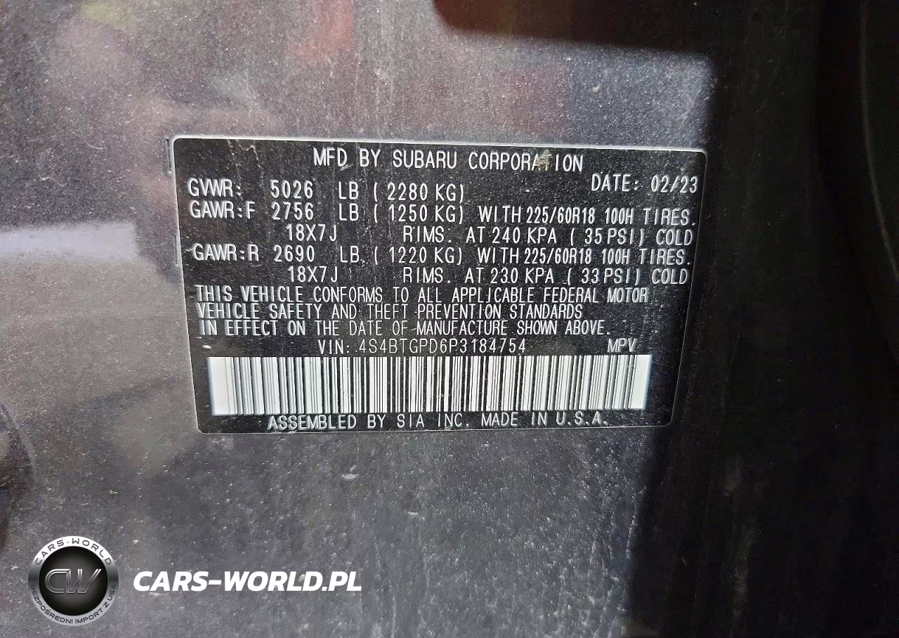 2023 Subaru Outback Touring VIN:4S4BTGPD6P3184754 - 12