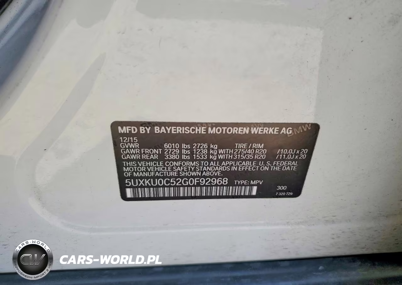 2016 BMW X6 Sdrive35I VIN:5UXKU0C52G0F92968 - 14