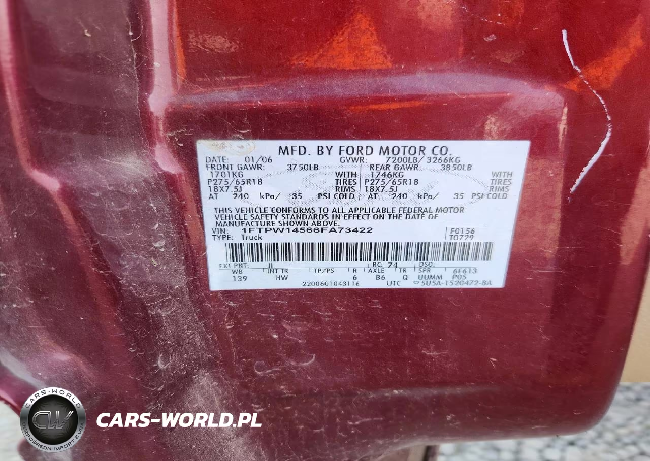 2006 Ford F150 Supercrew VIN:1FTPW14566FA73422 - 12