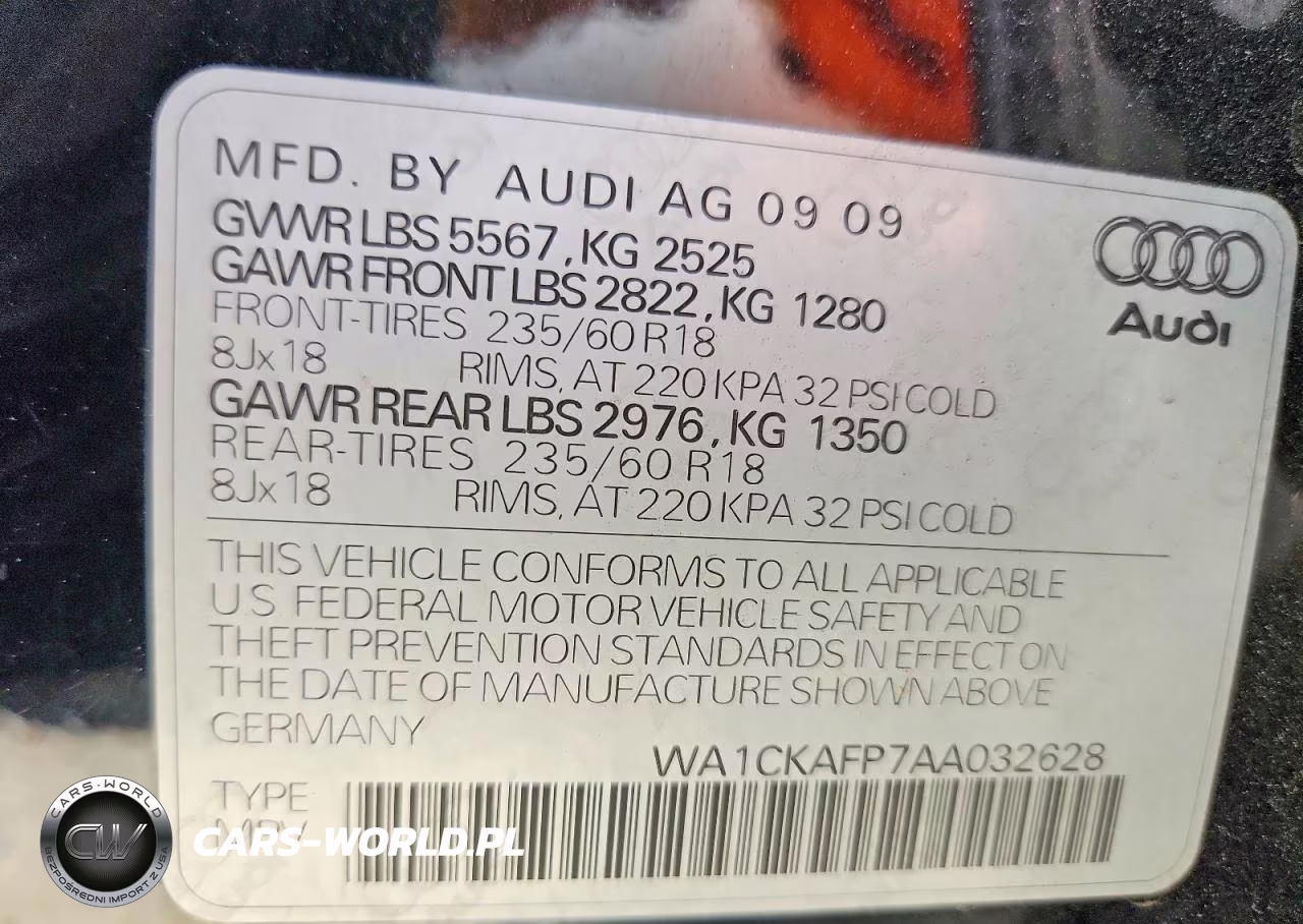 2010 Audi Q5 Premium VIN:WA1CKAFP7AA032628 - 13