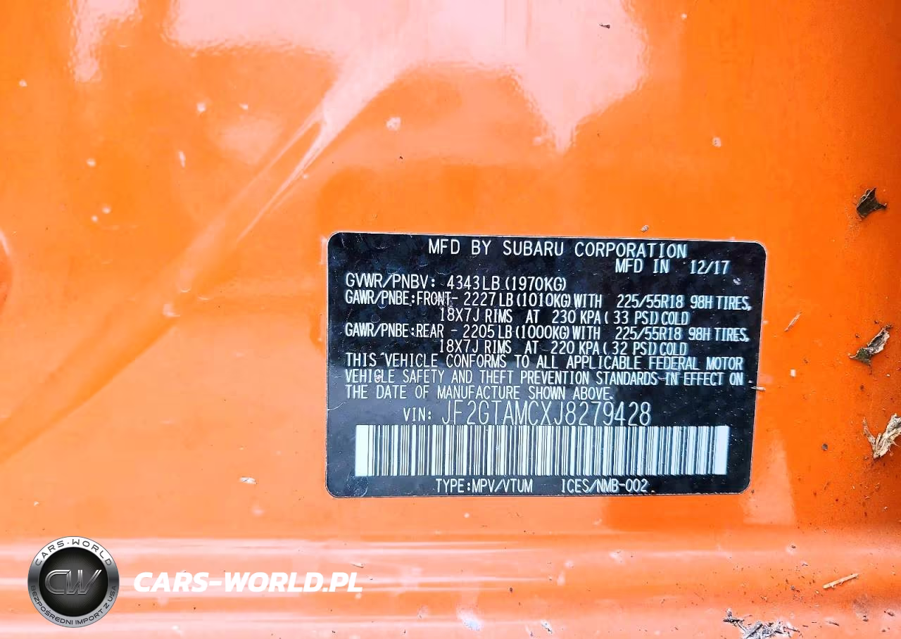 2018 Subaru Crosstrek Limited VIN:JF2GTAMCXJ8279428 - 13