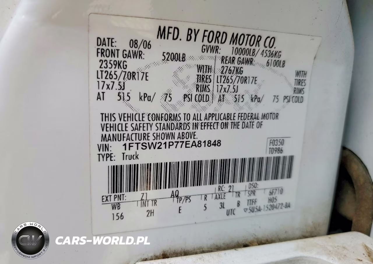 2007 Ford F250 Super Duty VIN:1FTSW21P77EA81848 - 12