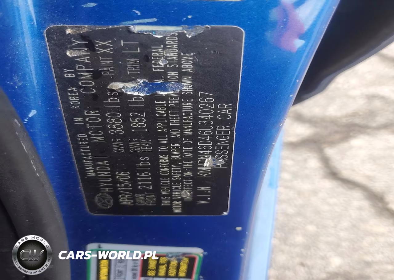2006 Hyundai Elantra Gls VIN:KMHDN46D46U340267 - 12