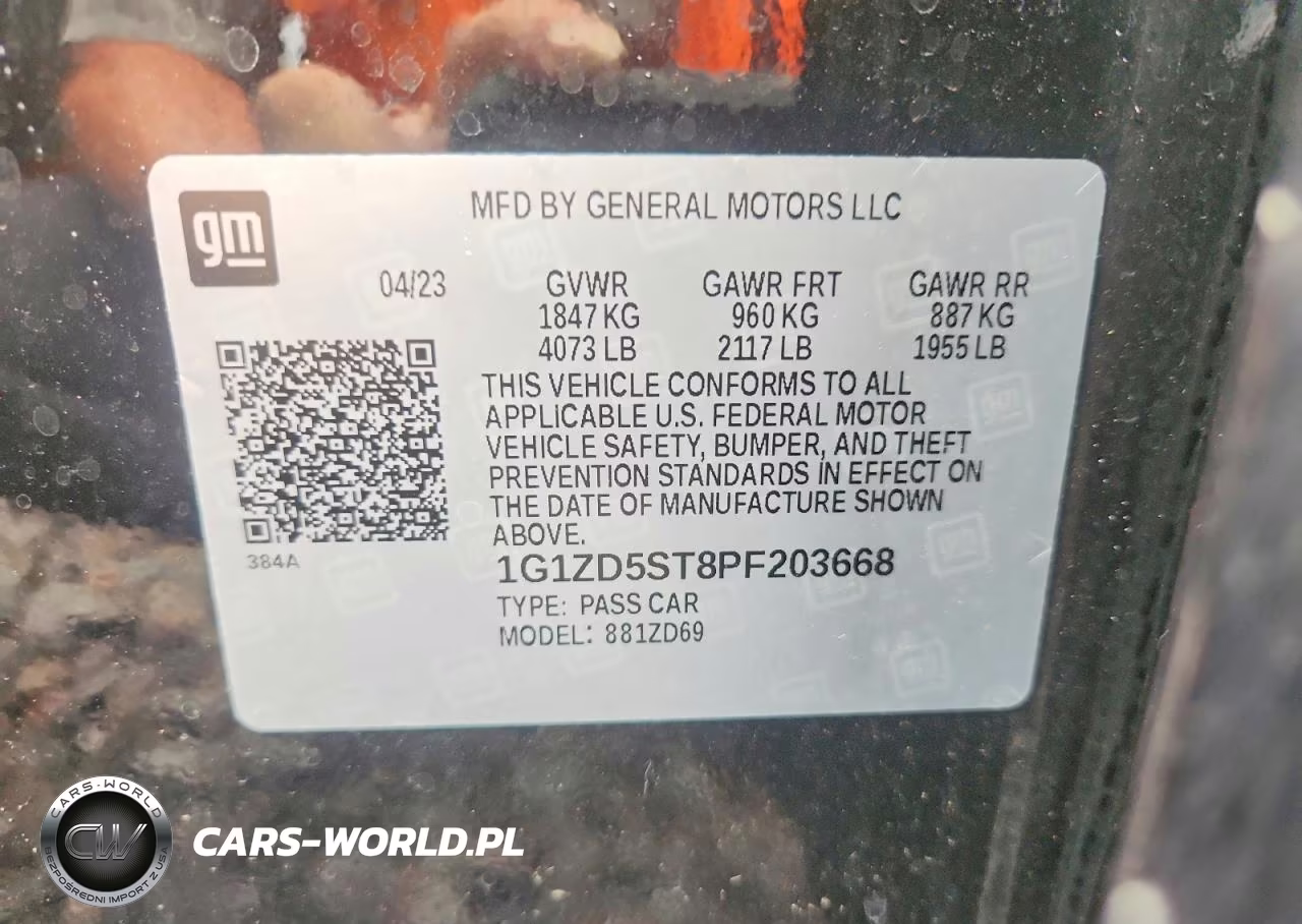 2023 Chevrolet Malibu Lt VIN:1G1ZD5ST8PF203668 - 12
