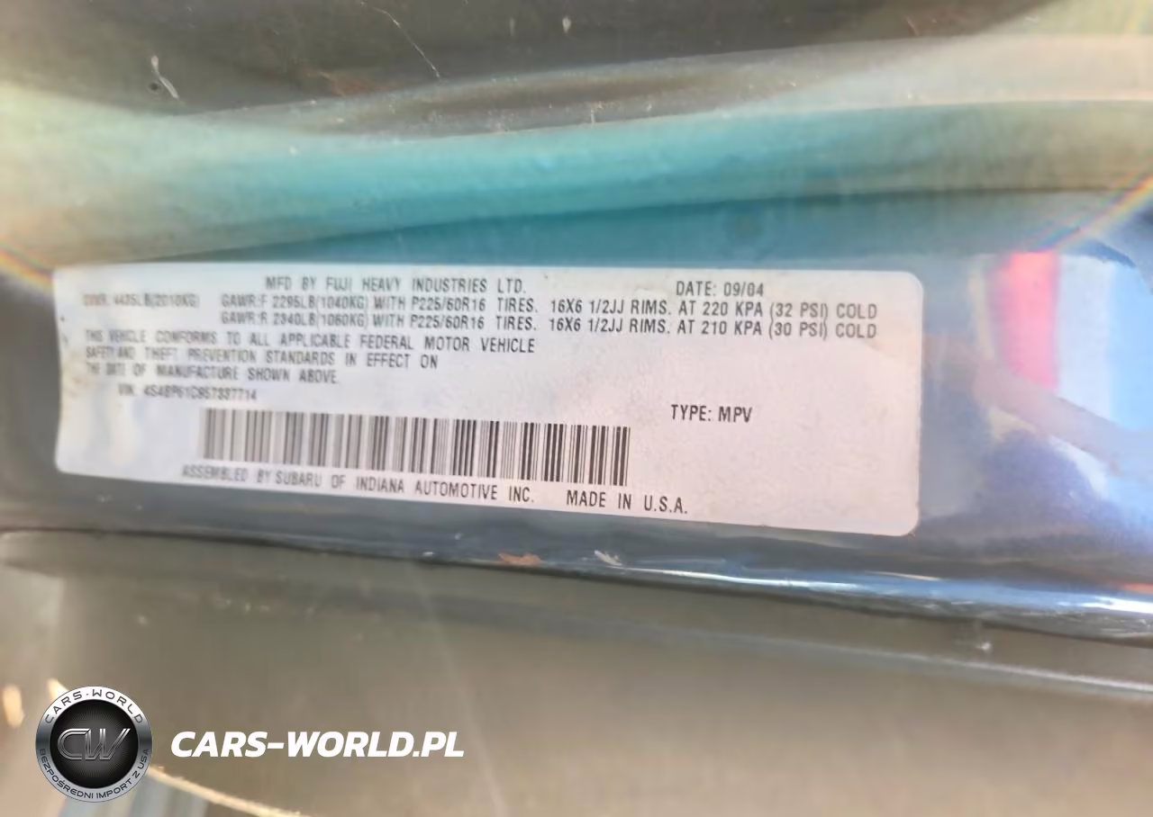 2005 Subaru Legacy Outback 2.5I VIN:4S4BP61C957337714 - 14