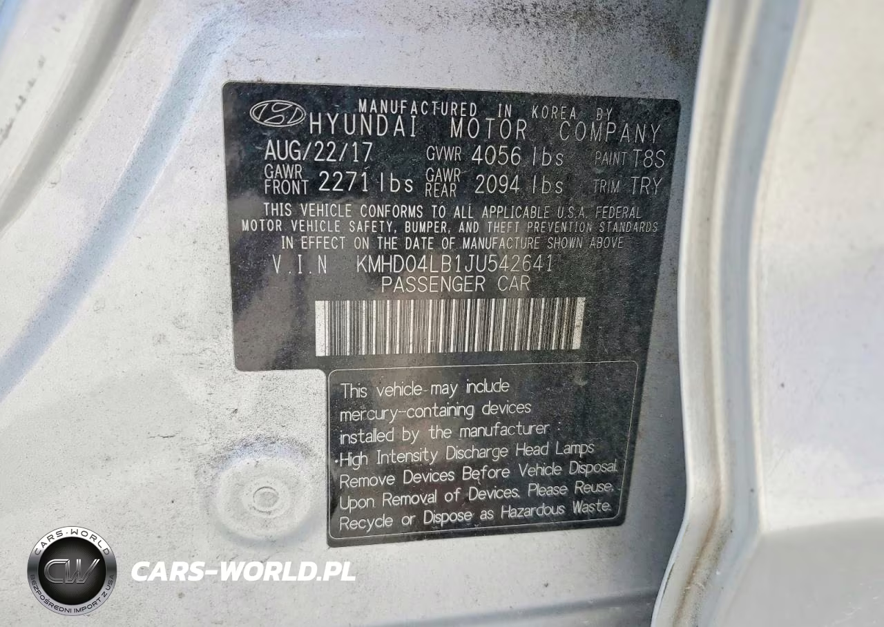 2018 Hyundai Elantra Sport VIN:KMHD04LB1JU542641 - 13