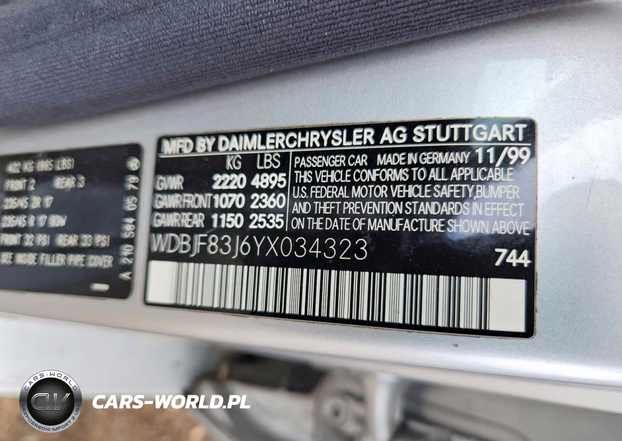 2000 Mercedes-Benz E 430 VIN:WDBJF83J6YX034323 - 12