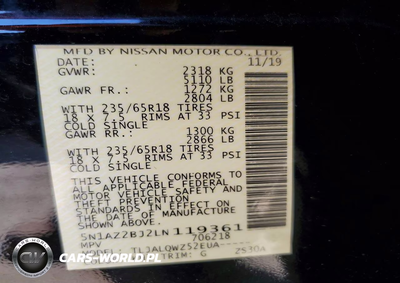 2020 Nissan Murano Sv VIN:5N1AZ2BJ2LN119361 - 13