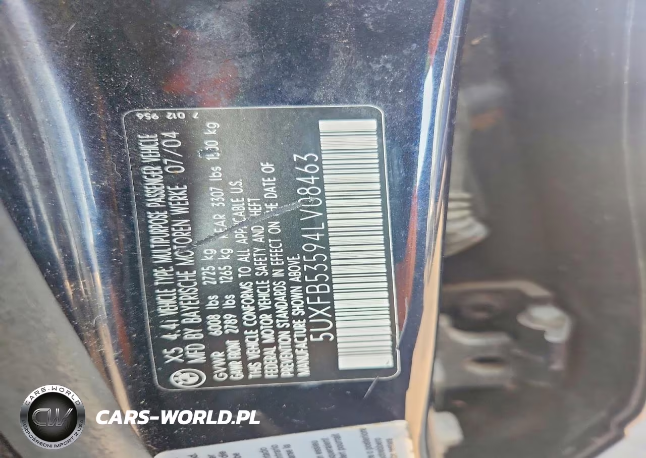 2004 BMW X5 4.4I VIN:5UXFB53594LV08463 - 12