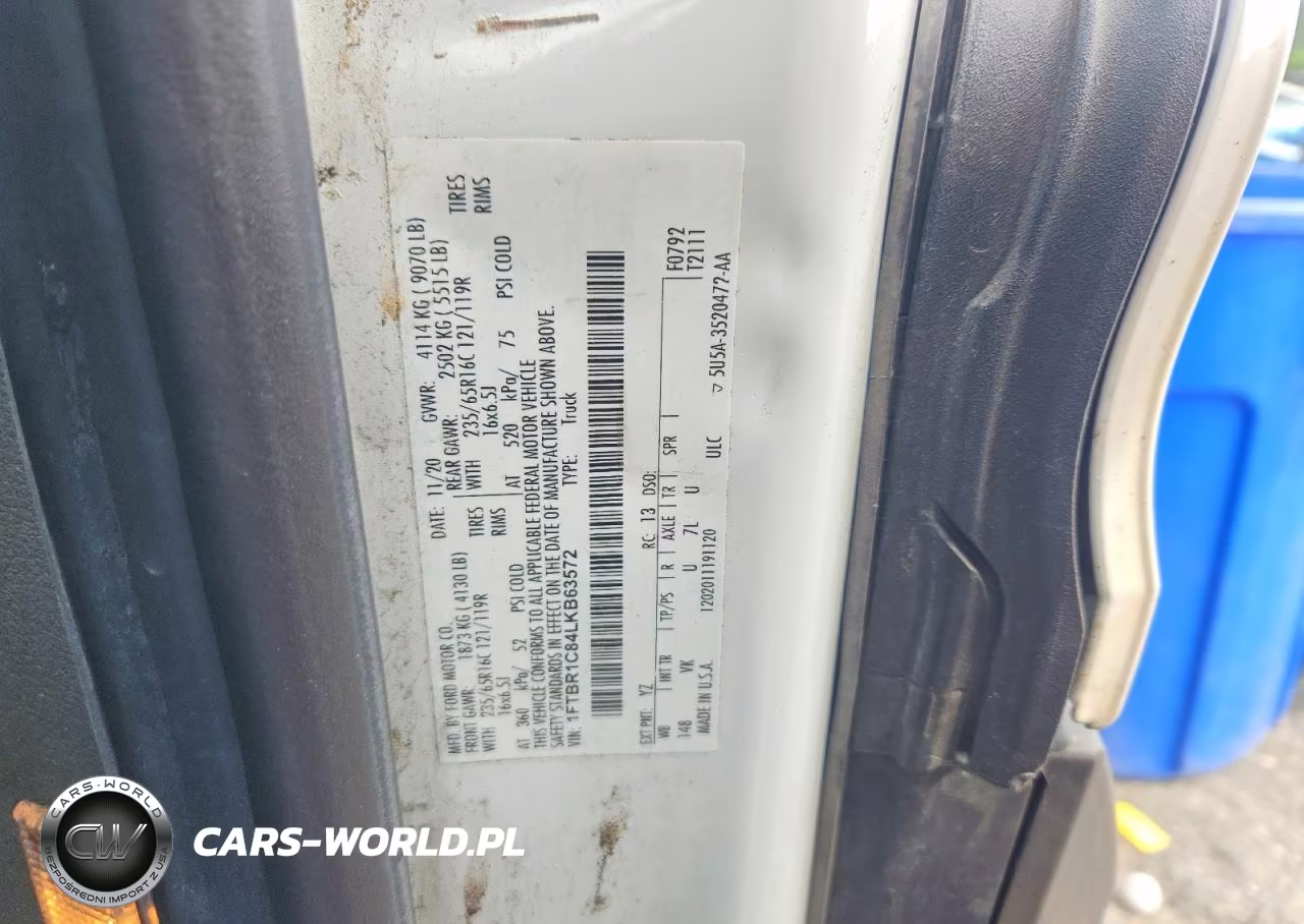 2020 Ford Transit T-250 VIN:1FTBR1C84LKB63572 - 13