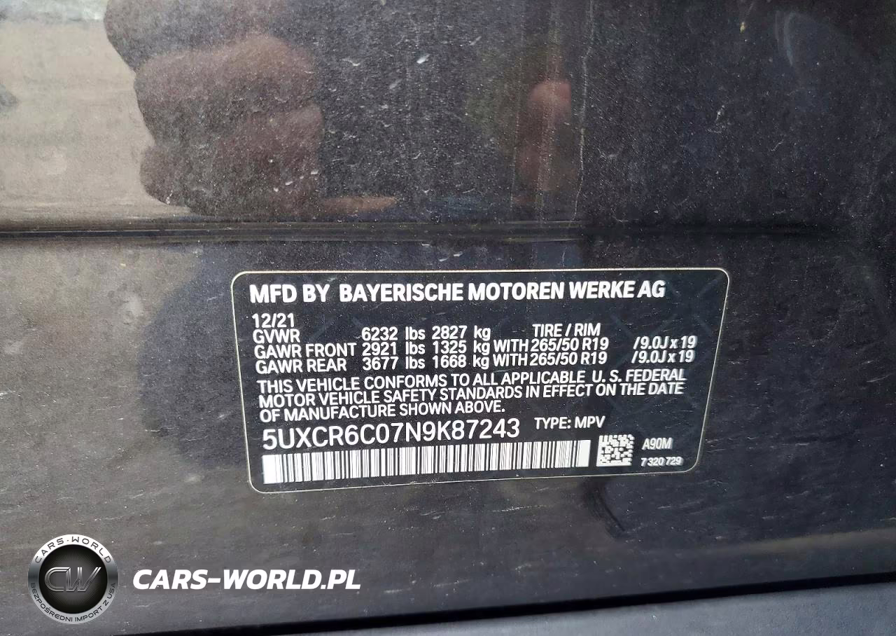 2022 BMW X5 xDrive40I VIN:5UXCR6C07N9K87243 - 13