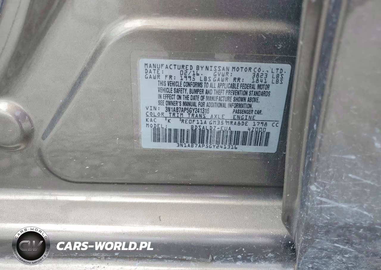 2016 Nissan Sentra Sv VIN:3N1AB7AP5GY241316 - 12