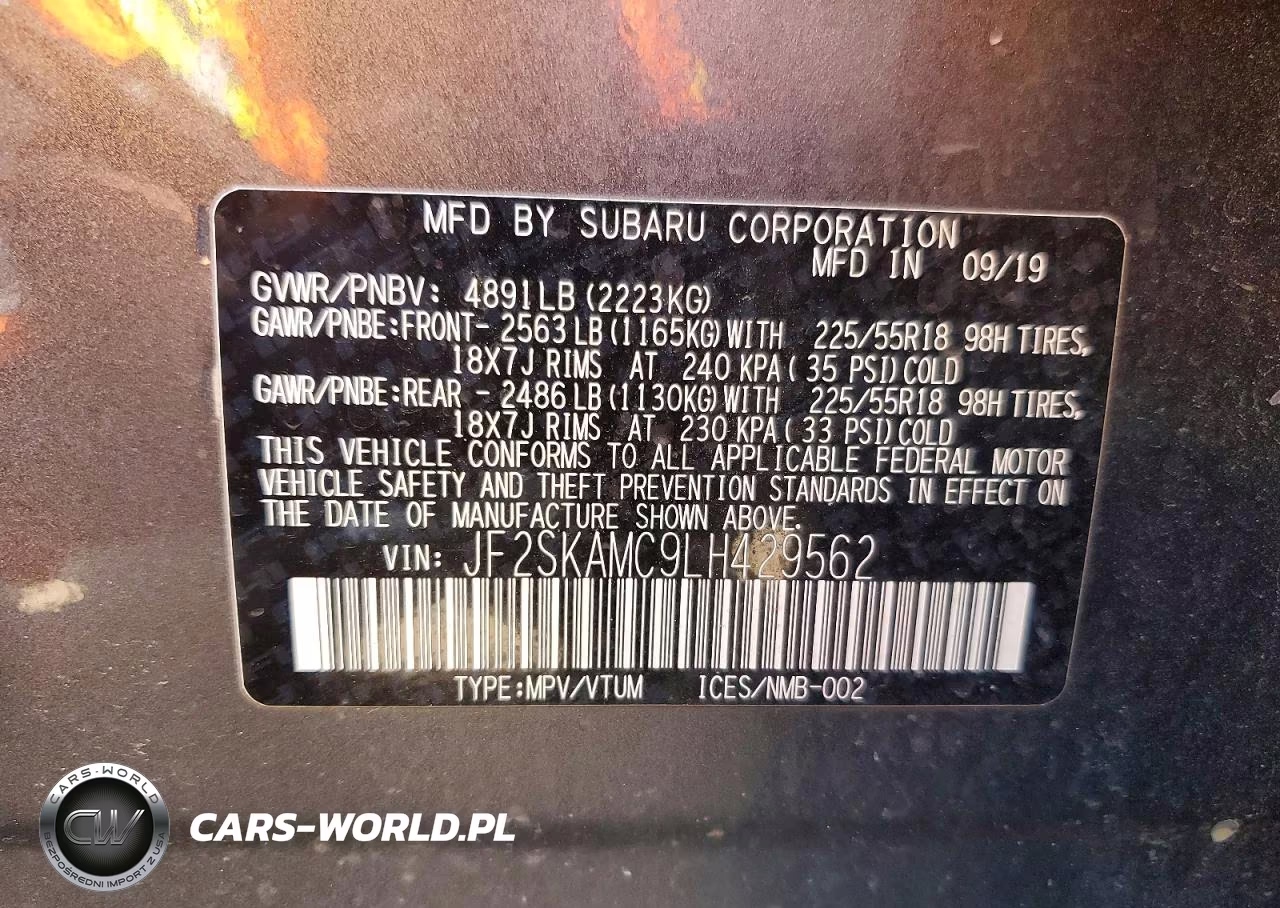 2020 Subaru Forester Sport VIN:JF2SKAMC9LH429562 - 13