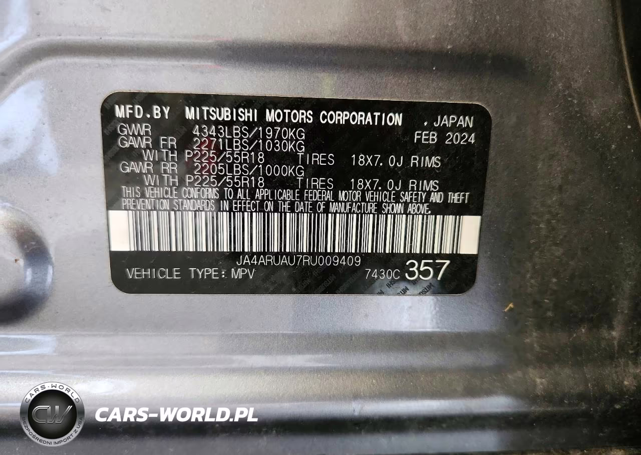 2024 Mitsubishi Outlander Sport S-Se VIN:JA4ARUAU7RU009409 - 14