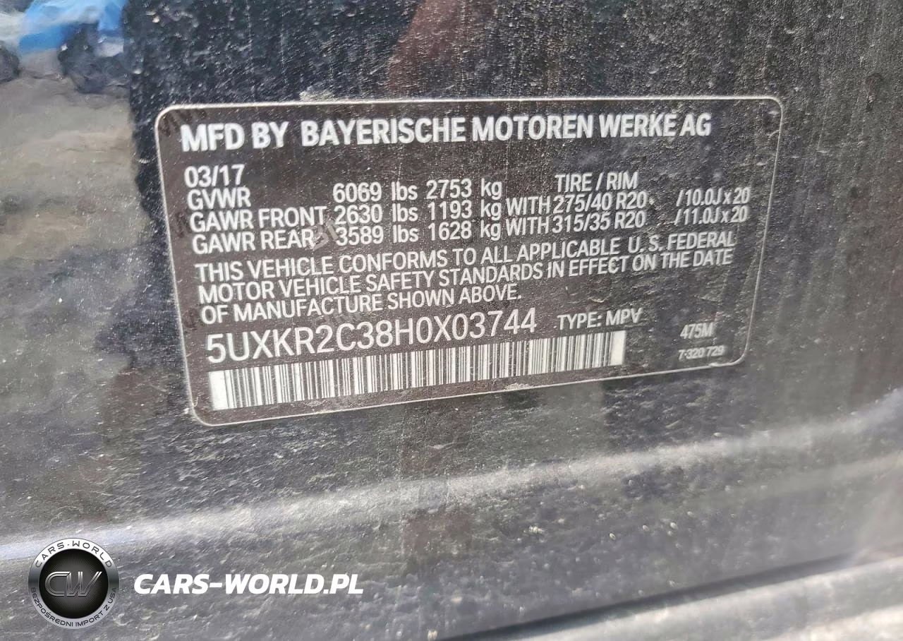 2017 BMW X5 Sdrive35I VIN:5UXKR2C38H0X03744 - 13