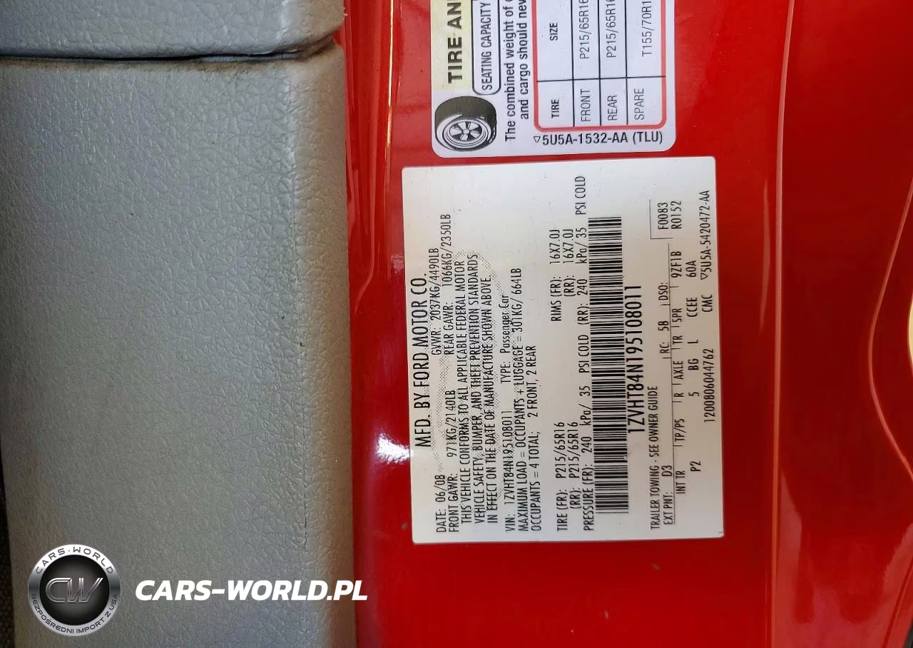 2009 Ford Mustang VIN:1ZVHT84N195108011 - 12
