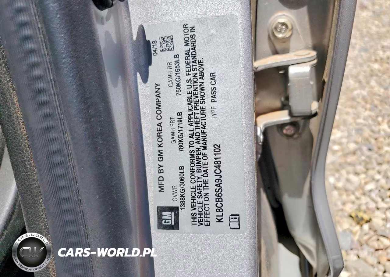 2018 Chevrolet Spark Ls VIN:KL8CB6SA9JC481102 - 12