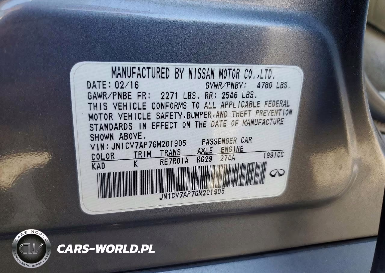 2016 Infiniti Q50 2.0T Premium VIN:JN1CV7AP7GM201905 - 12