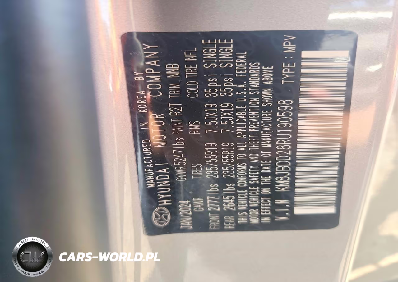 2024 Hyundai Tucson Sel VIN:KM8JBDD28RU190598 - 13