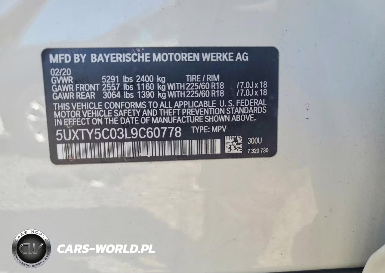 2020 BMW X3 xDrive30I VIN:5UXTY5C03L9C60778 - 13