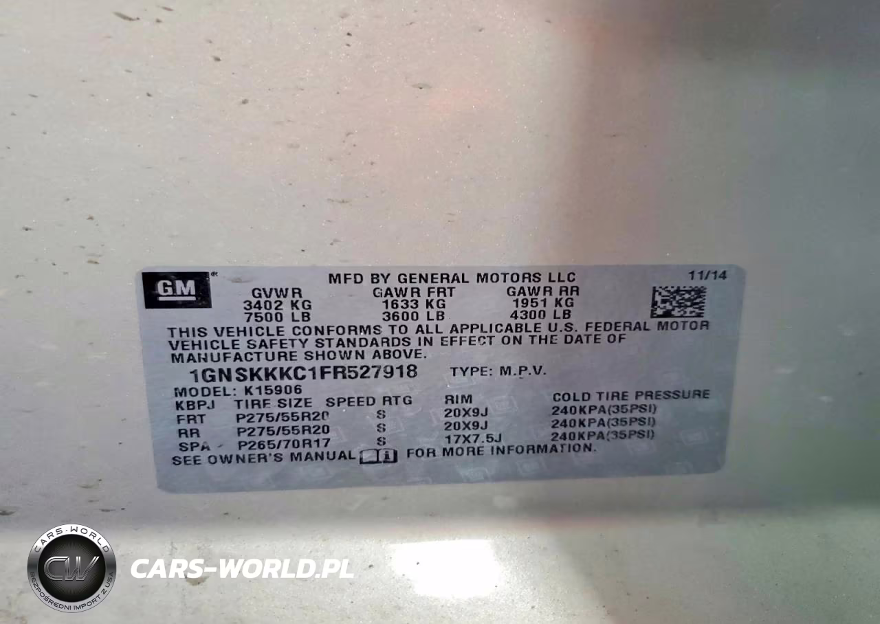 2015 Chevrolet Suburban K1500 Ltz VIN:1GNSKKKC1FR527918 - 13