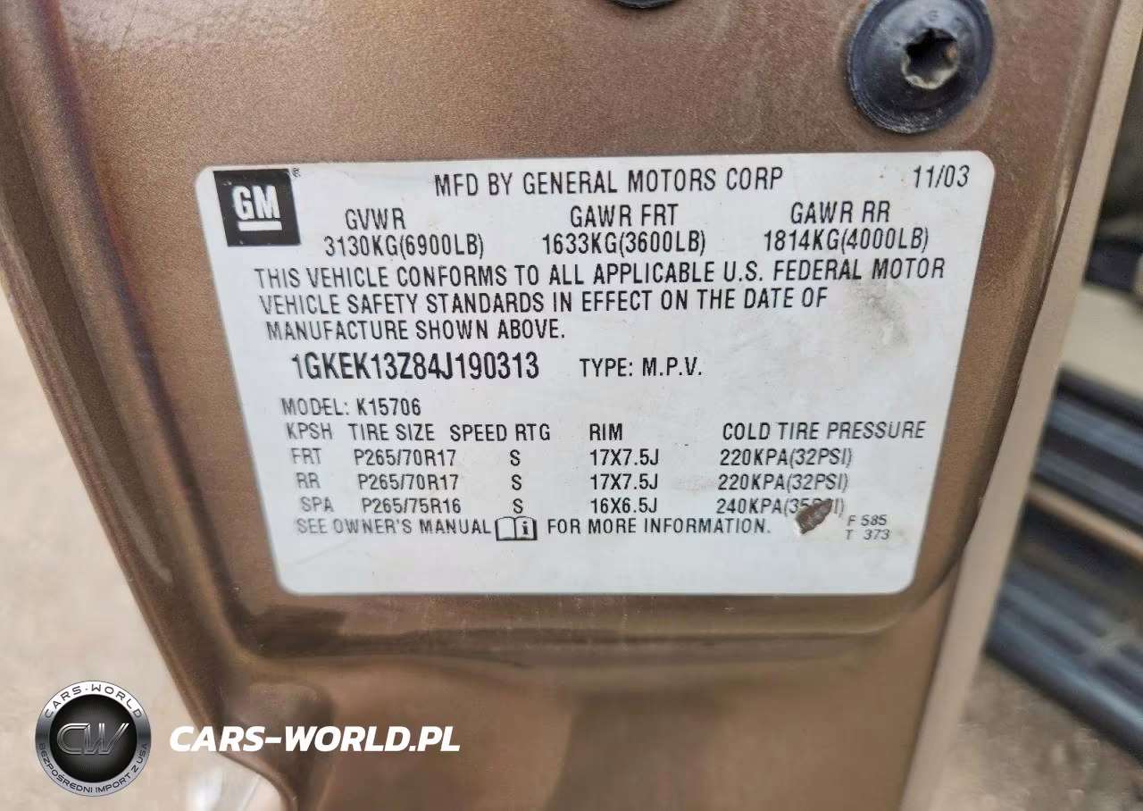 2004 GMC Yukon VIN:1GKEK13Z84J190313 - 13