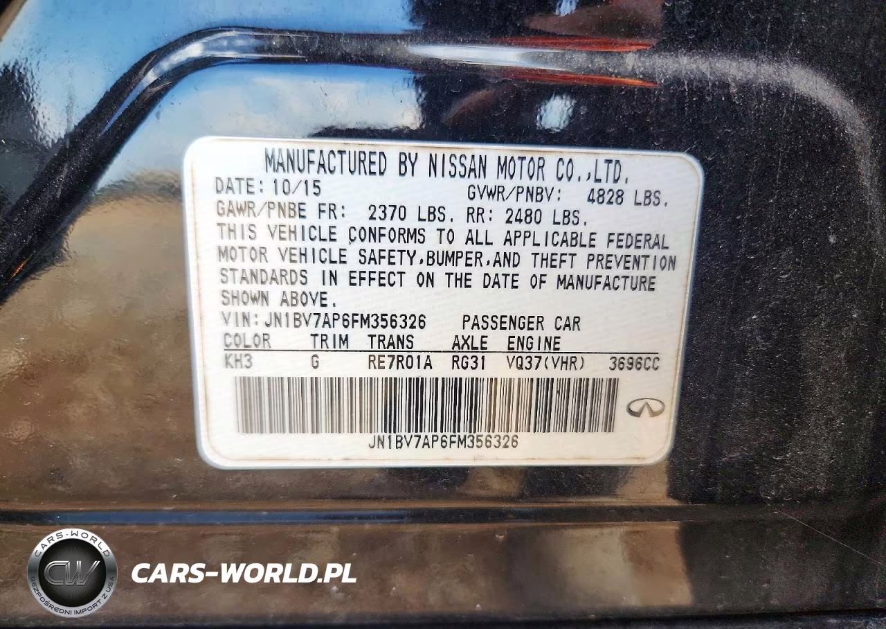 2015 Infiniti Q50 Base VIN:JN1BV7AP6FM356326 - 13
