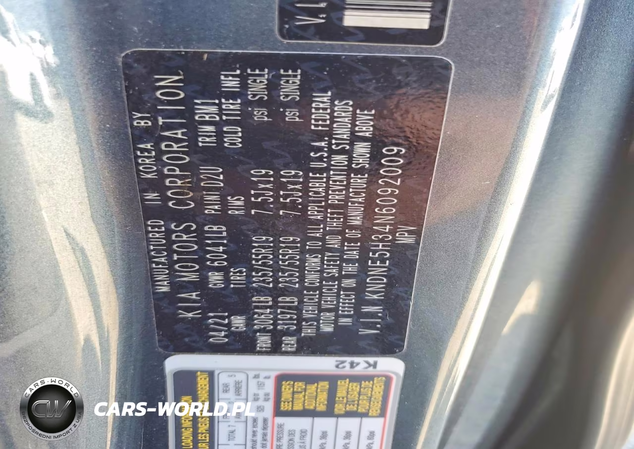2022 Kia Carnival Sx Prestige VIN:KNDNE5H34N6092009 - 13