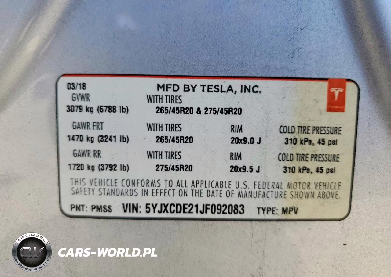 2018 Tesla Model X VIN:5YJXCDE21JF092083 - 14