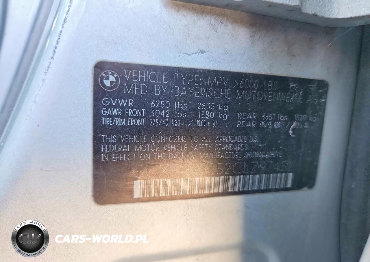 2012 BMW X6 xDrive50I VIN:5UXFG8C52CLZ97452 - 12