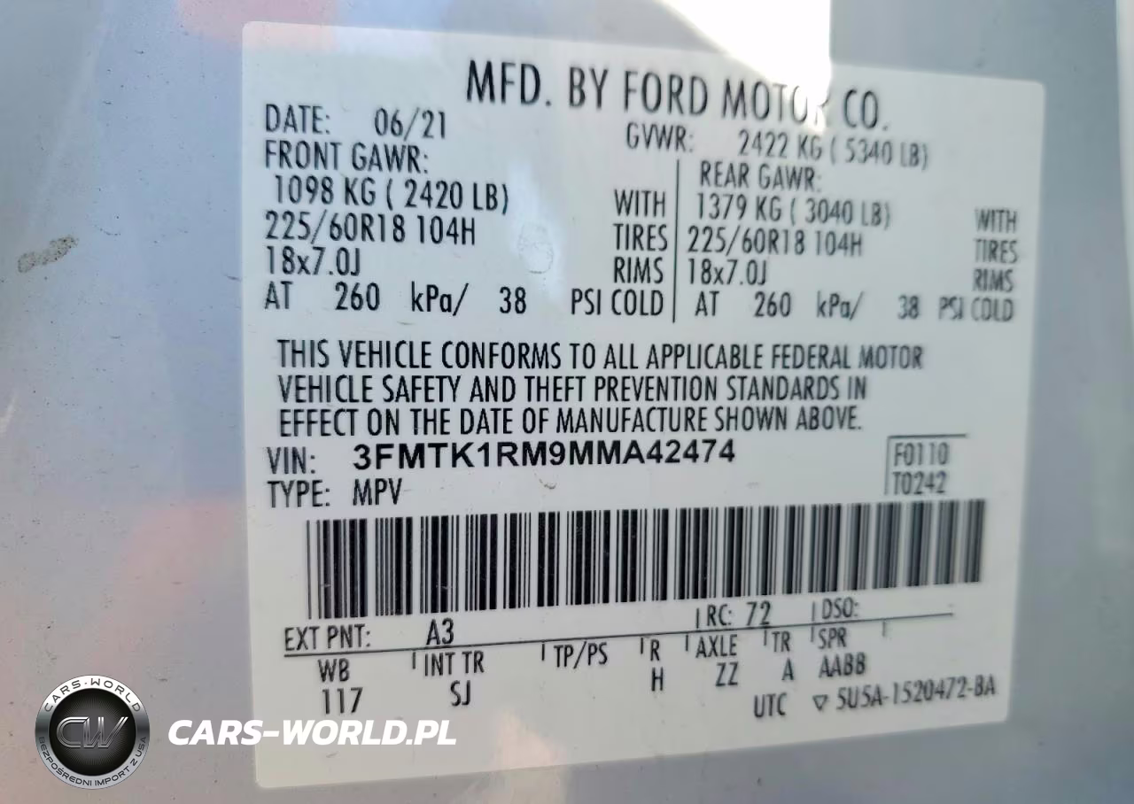 2021 Ford Mustang Mach-E Select VIN:3FMTK1RM9MMA42474 - 13