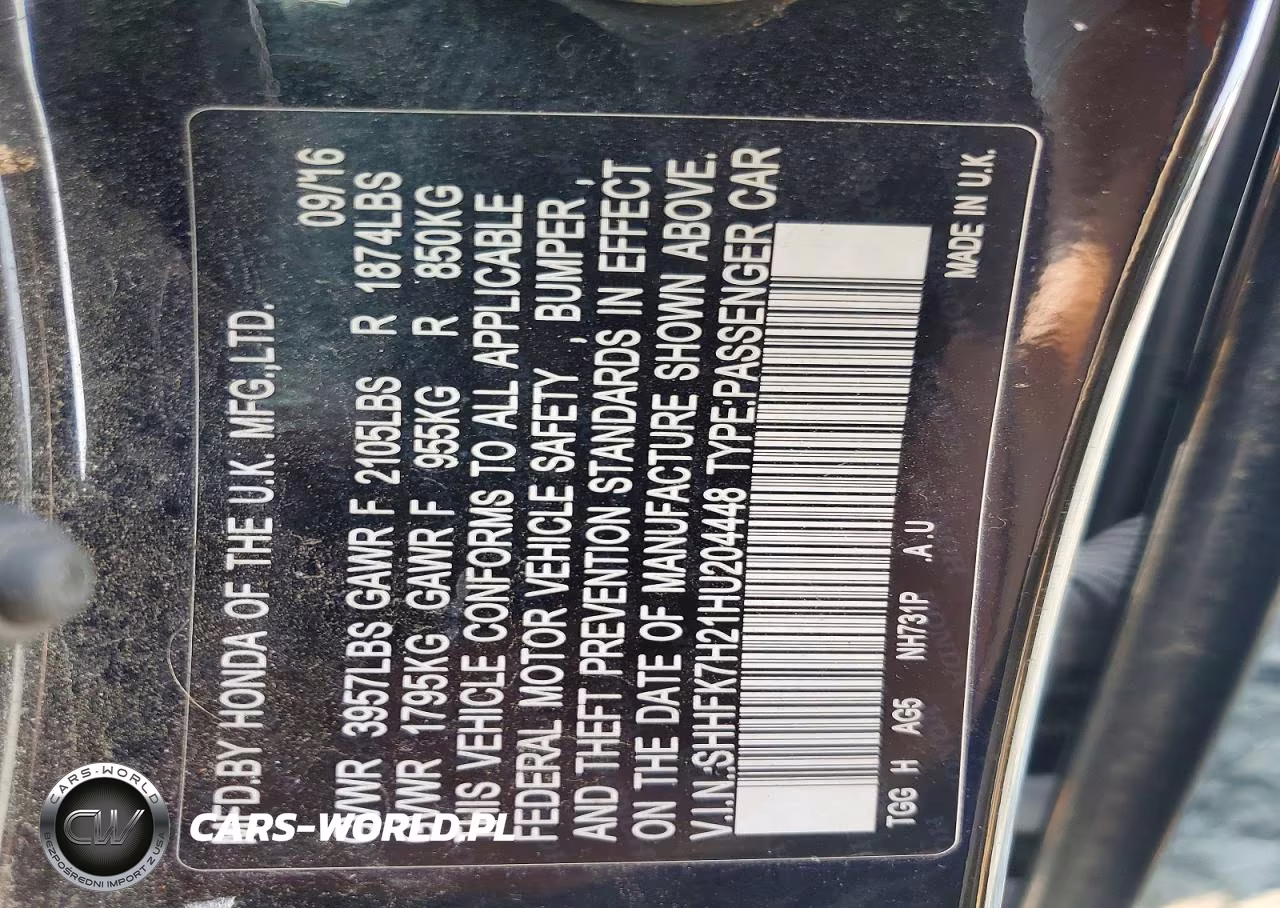 2017 Honda Civic Lx VIN:SHHFK7H21HU204448 - 13