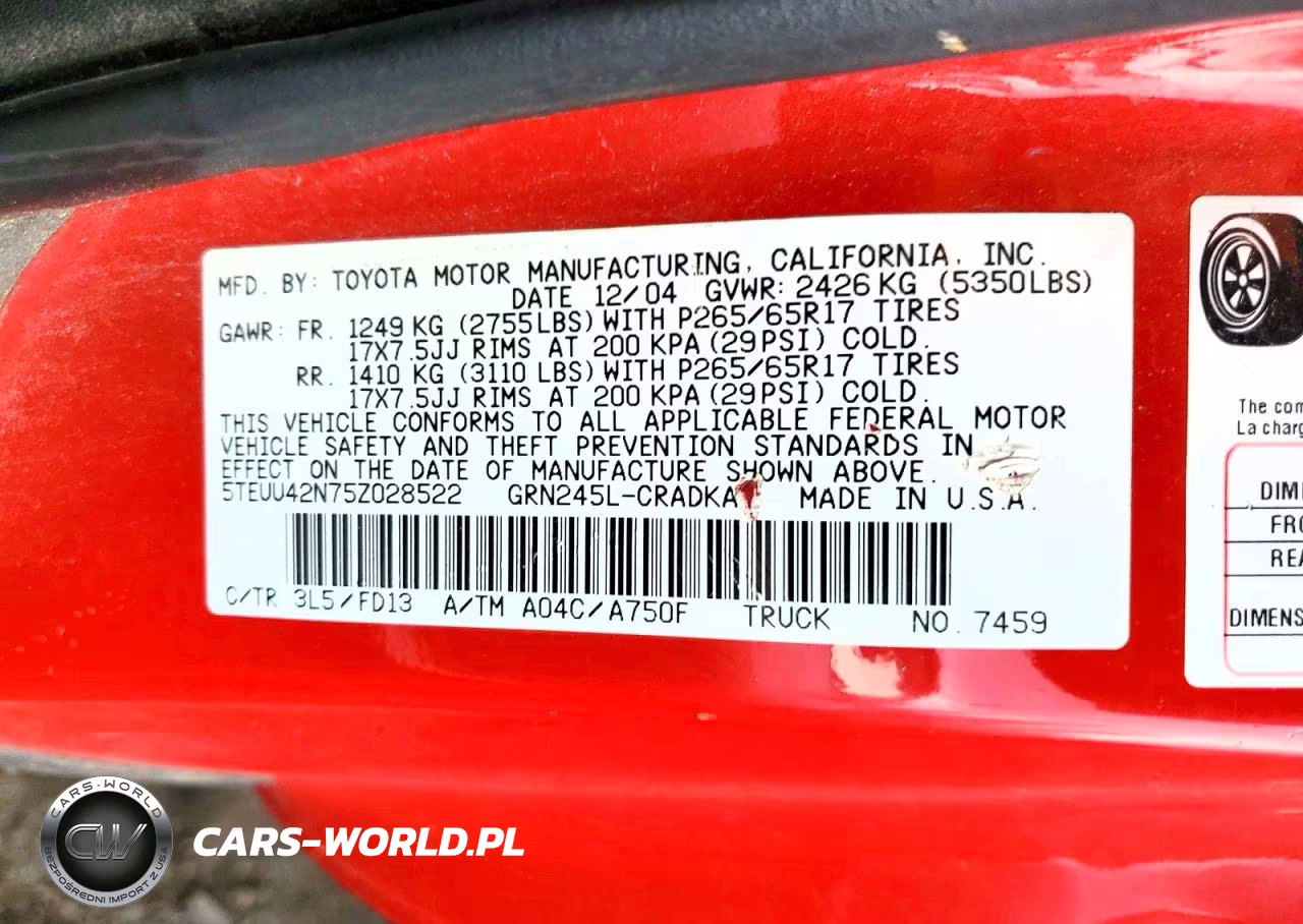 2005 Toyota Tacoma Access Cab VIN:5TEUU42N75Z028522 - 12