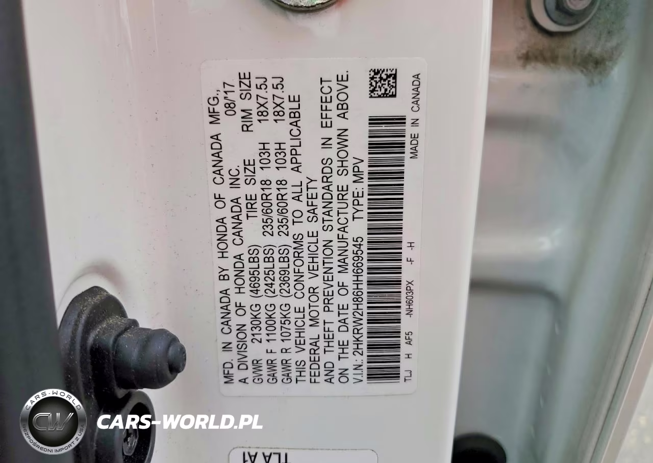 2017 Honda Cr-V Exl VIN:2HKRW2H86HH669545 - 14