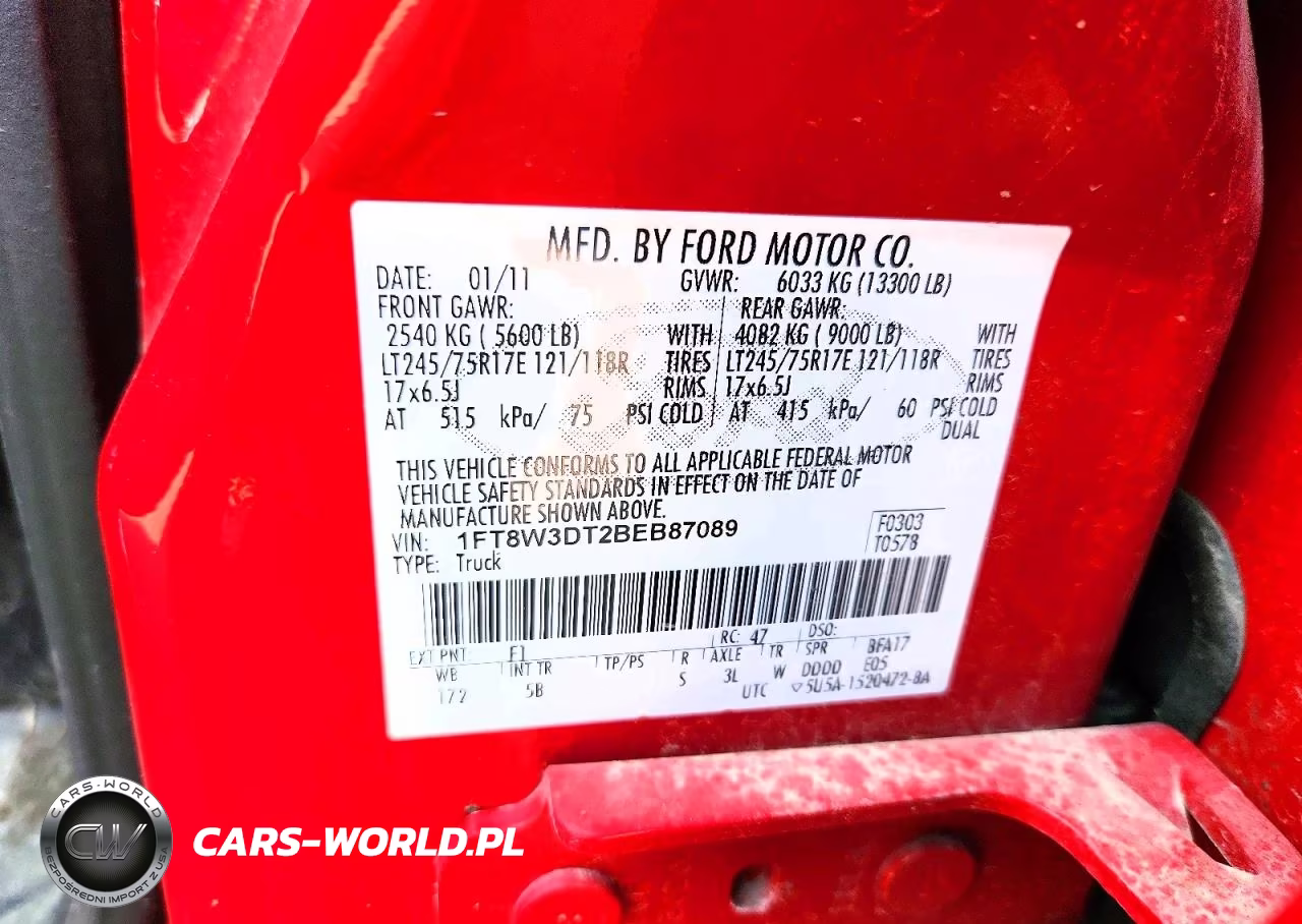 2011 Ford F350 Super Duty VIN:1FT8W3DT2BEB87089 - 13