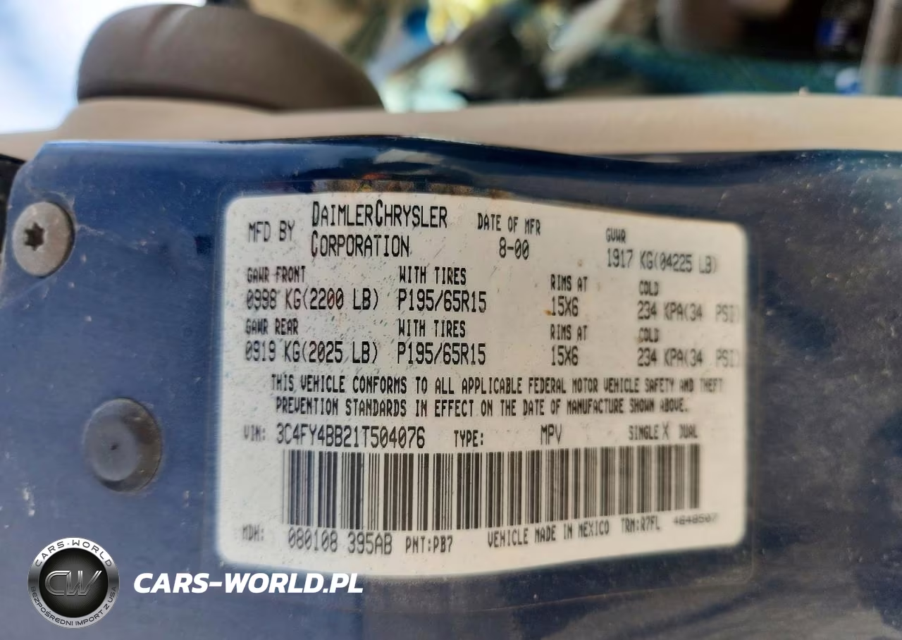 2001 Chrysler Pt Cruiser VIN:3C4FY4BB21T504076 - 12