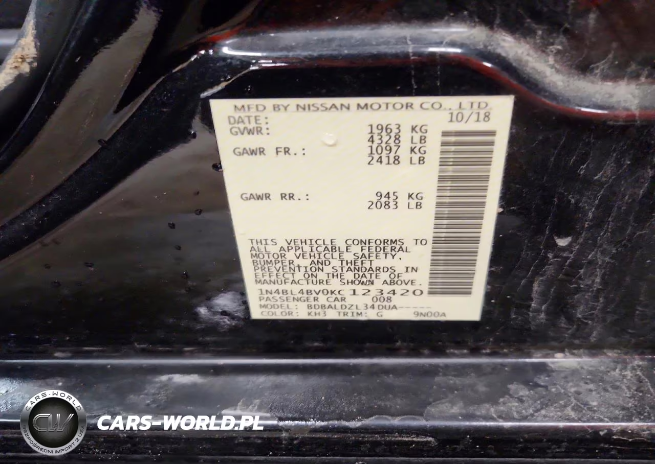 2019 Nissan Altima S VIN:1N4BL4BV0KC123420 - 12
