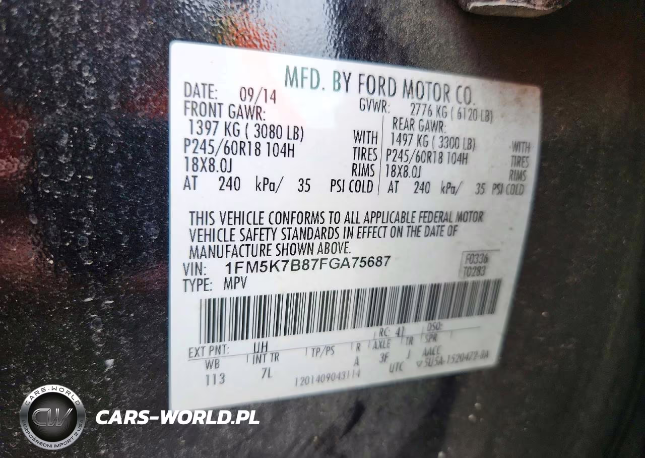 2015 Ford Explorer VIN:1FM5K7B87FGA75687 - 14