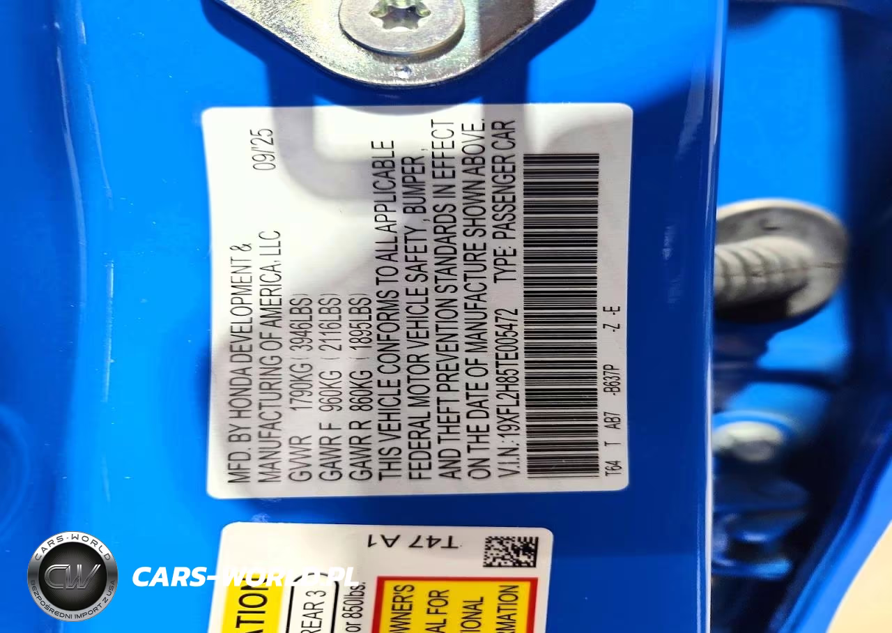 2026 Honda Civic Sport VIN:19XFL2H85TE005472 - 12