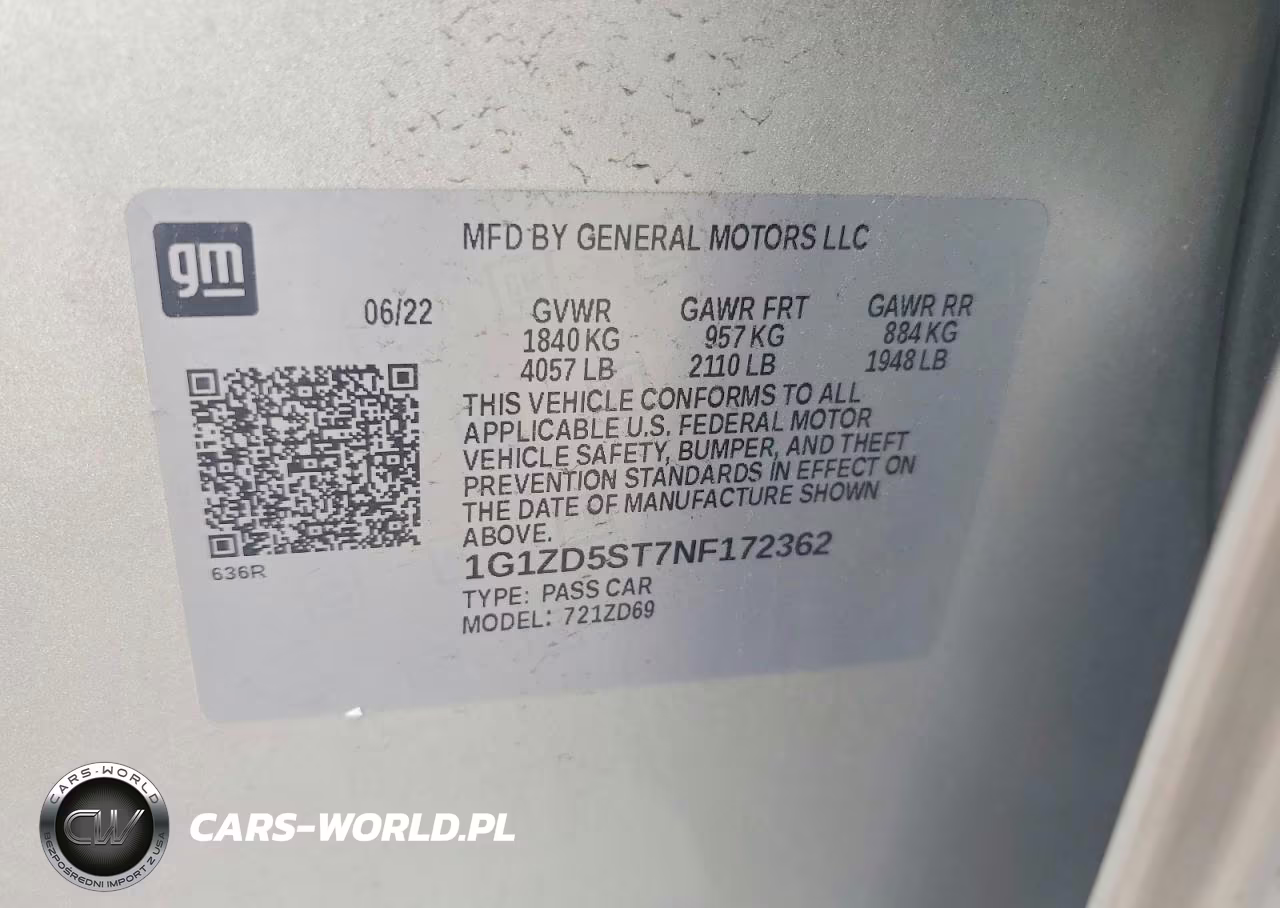 2022 Chevrolet Malibu Lt VIN:1G1ZD5ST7NF172362 - 12