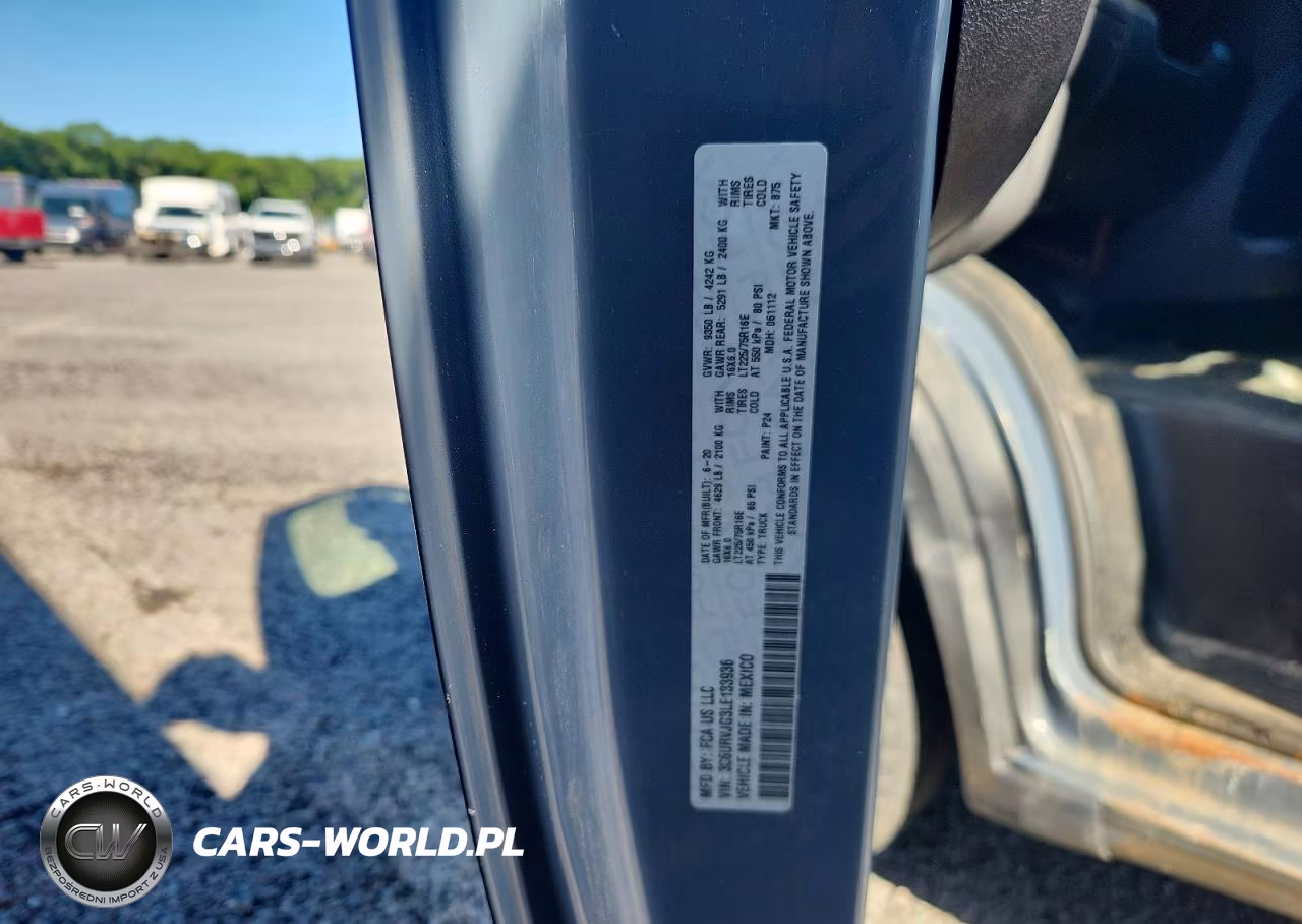 2020 Ram Promaster 3500 Delivery Van VIN:3C6URVJG3LE133936 - 12