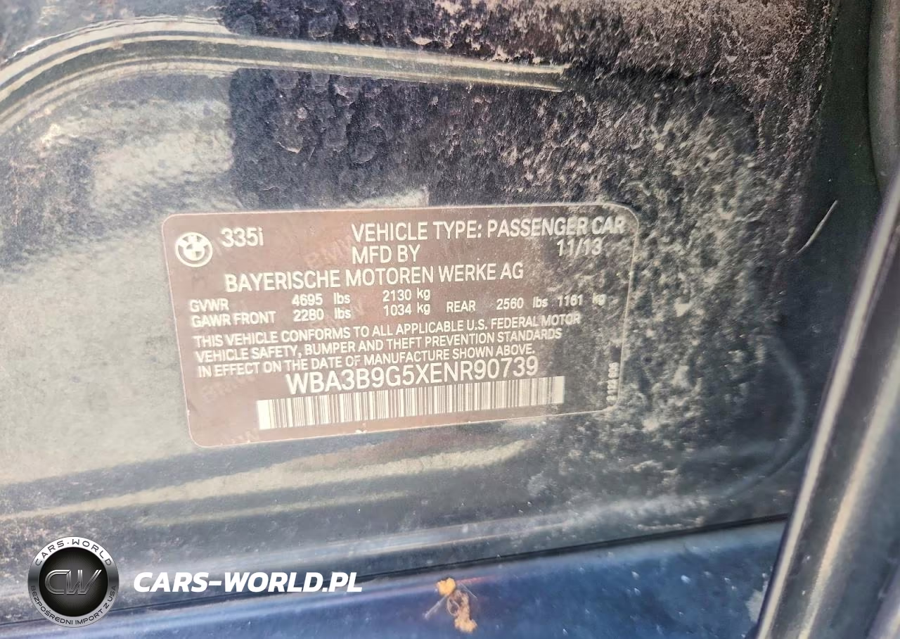 2014 BMW 335 Xi VIN:WBA3B9G5XENR90739 - 13