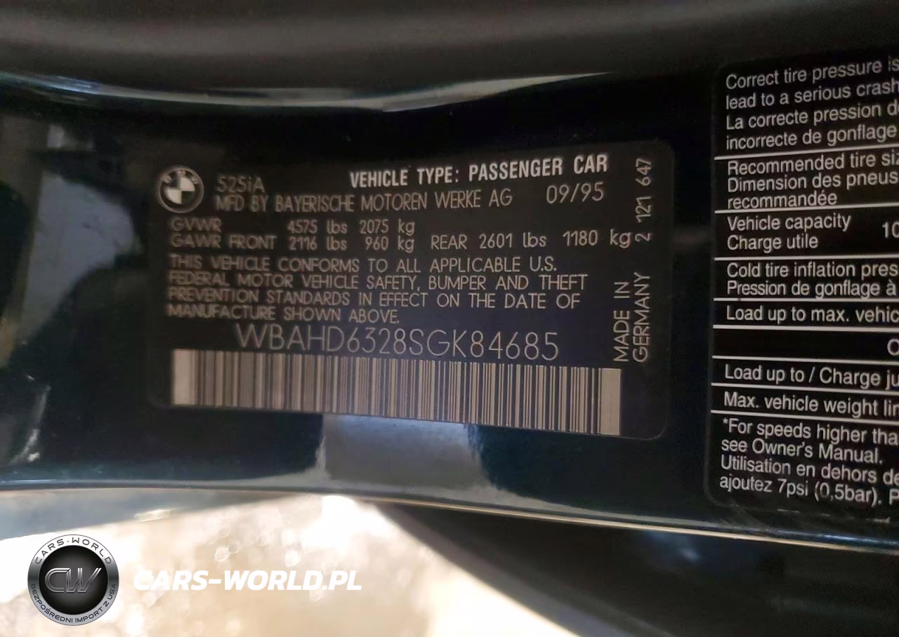 1995 BMW 525 I Automatic VIN:WBAHD6328SGK84685 - 12
