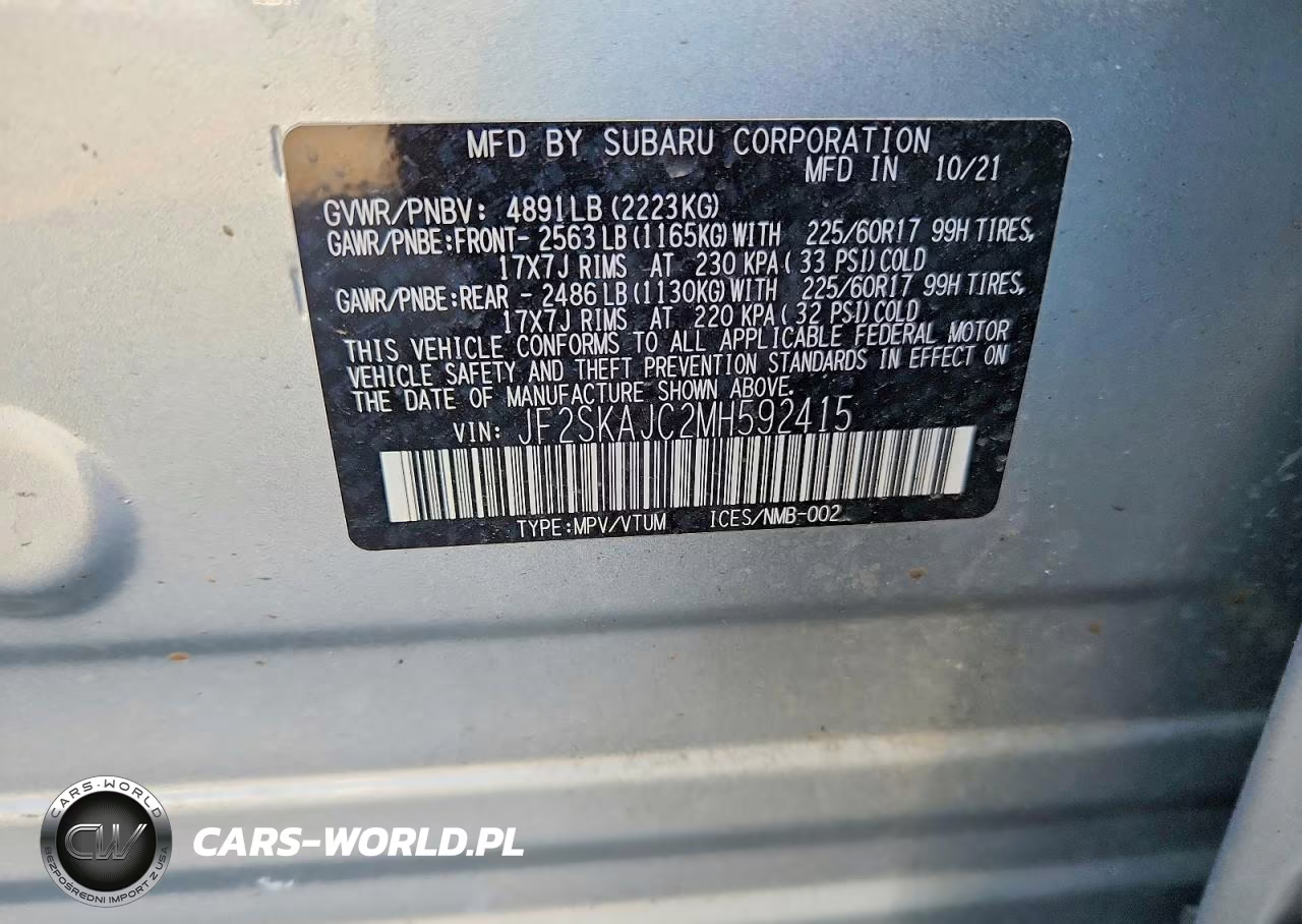 2021 Subaru Forester Premium VIN:JF2SKAJC2MH592415 - 14