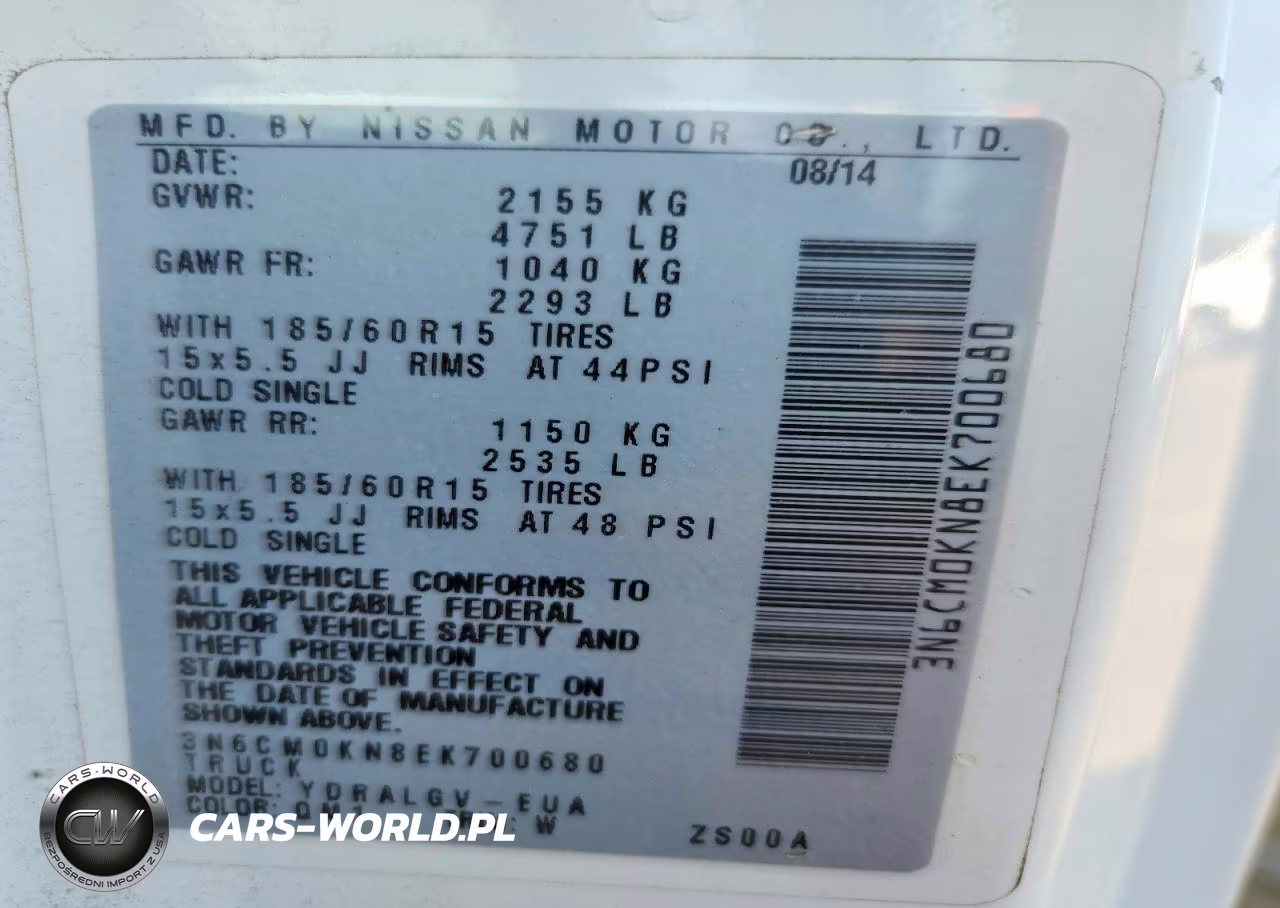 2014 Nissan Nv200 S VIN:3N6CM0KN8EK700680 - 14