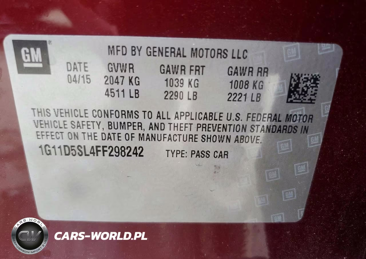 2015 Chevrolet Malibu 2Lt VIN:1G11D5SL4FF298242 - 12